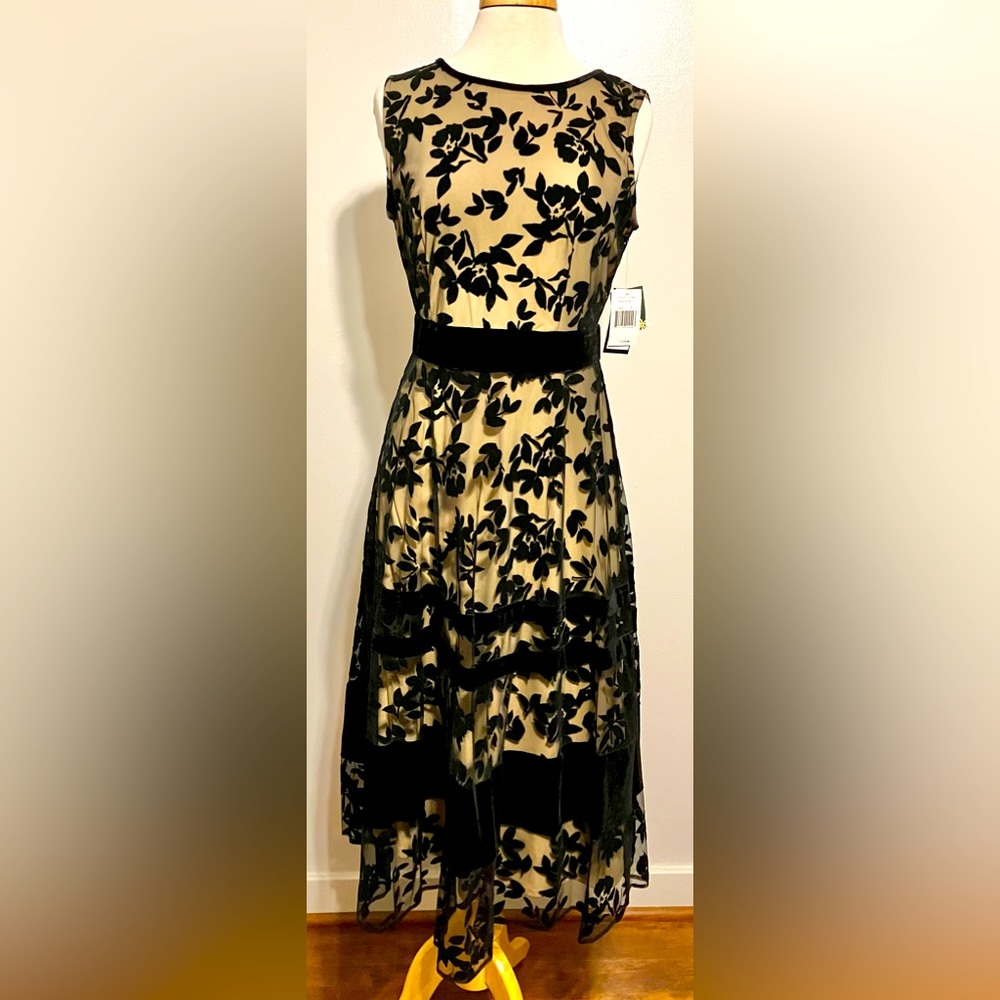 Taylor burnout “velvet”/lace floral dress with full lining. Size 8. Gorgeous!